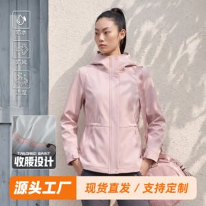 新品批发软壳衣女防水防风保暖户外露营徒步登山抓绒保暖收腰外套